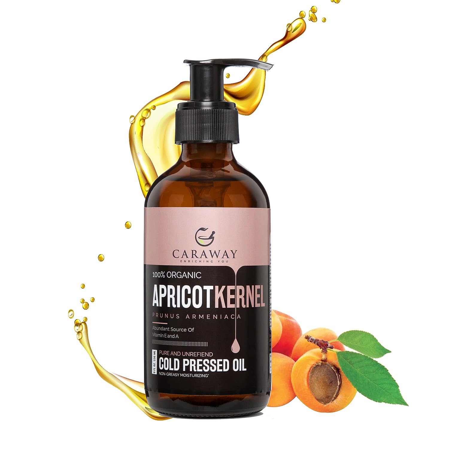 Apricot Kernel Oil | 8 fl oz | Moisturizing Oil for Face, Hair, Skin, &  Nails | Free of Parabens, SLS, & Fragrances | Coera By Horbaach