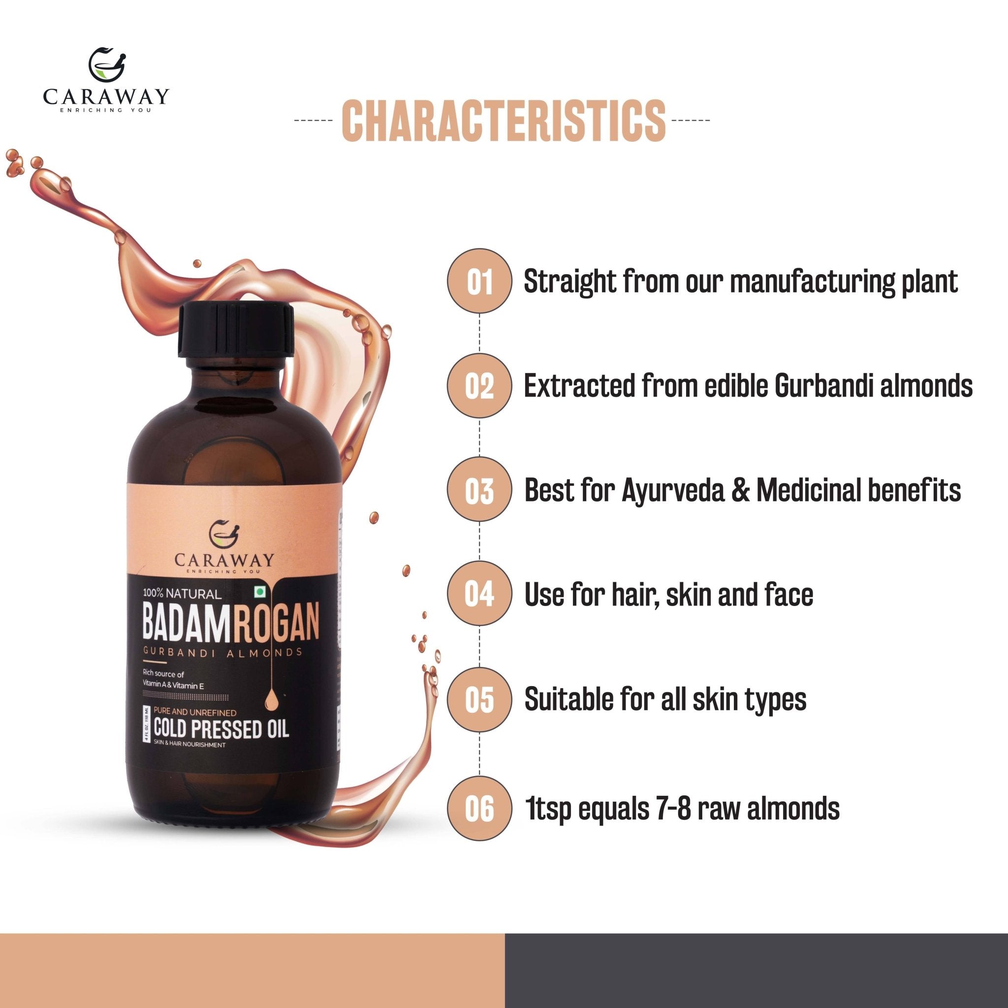 Almond Oil | Badam Rogan - Caraway