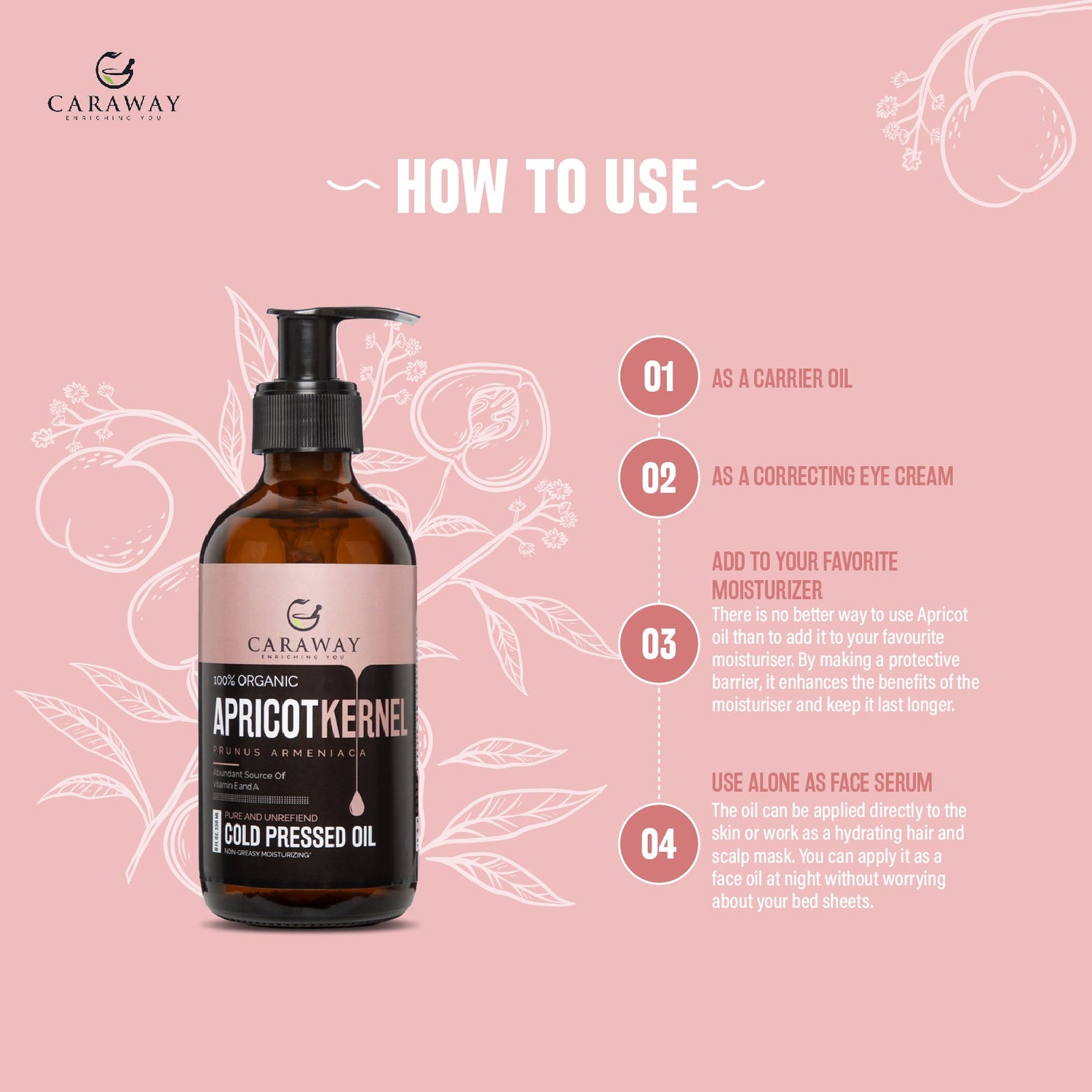Apricot Oil| Bitter kernel oil - Caraway