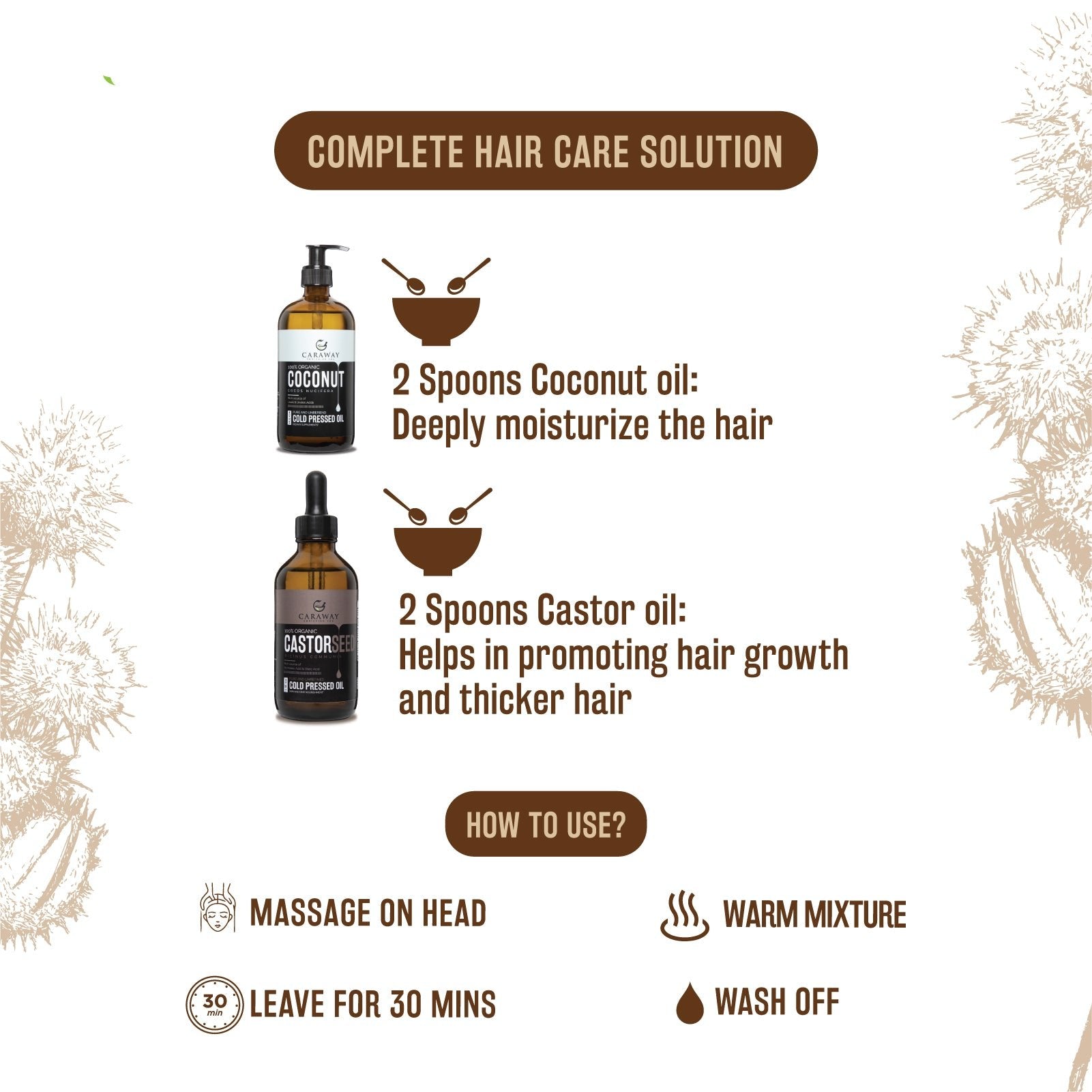 Coconut and castor oil - Caraway