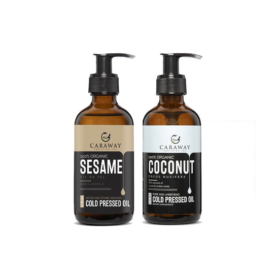 Cold-pressed oil Combo Hair&Skin- Coconut oil 236ml/8oz and Sesame oil 236ml/8oz